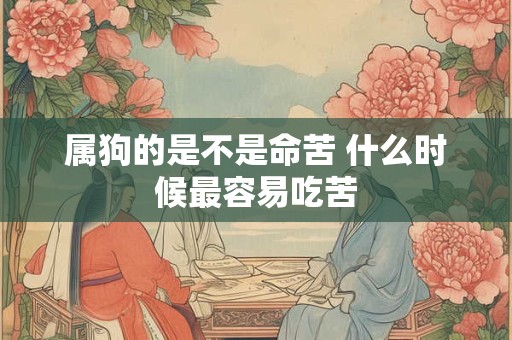 属狗的是不是命苦 什么时候最容易吃苦