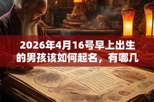 2026年4月16号早上出生的男孩该如何起名，有哪几种方法？