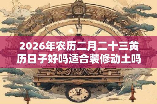 2026年农历二月二十三黄历日子好吗适合装修动土吗？