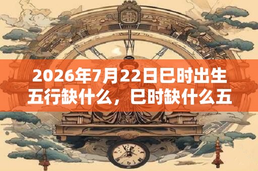 2026年7月22日巳时出生五行缺什么，巳时缺什么五行