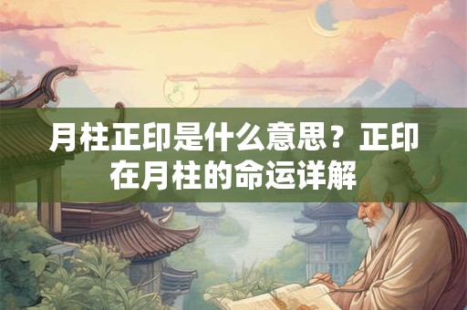 月柱正印是什么意思?正印在月柱的命运详解 月柱正印是什么意思?正印在月柱的命运详解