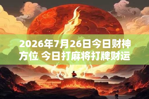 2026年7月26日今日财神方位 今日打麻将打牌财运方位! 2026年7月26日今日财神方位 今日打麻将打牌财运方位!