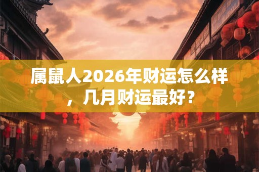 属鼠人2026年财运怎么样，几月财运最好？