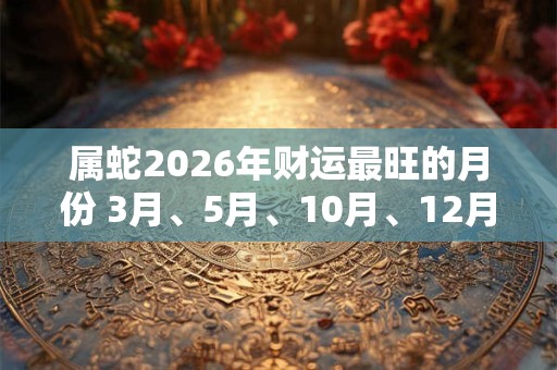 属蛇2026年财运最旺的月份 3月、5月、10月、12月