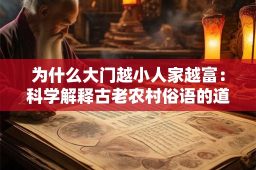 为什么大门越小人家越富：科学解释古老农村俗语的道理