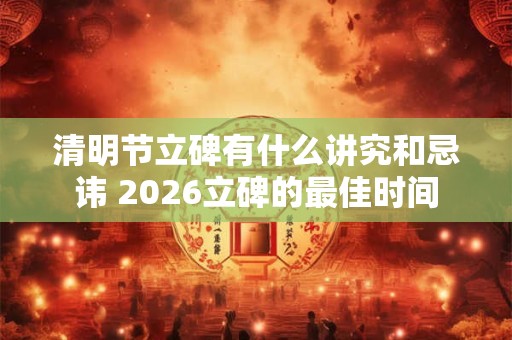 清明节立碑有什么讲究和忌讳 2026立碑的最佳时间