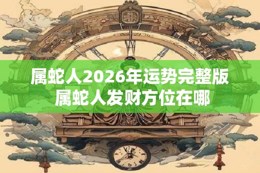 属蛇人2026年运势完整版 属蛇人发财方位在哪 属蛇人2026年运势完整版 属蛇人发财方位在哪
