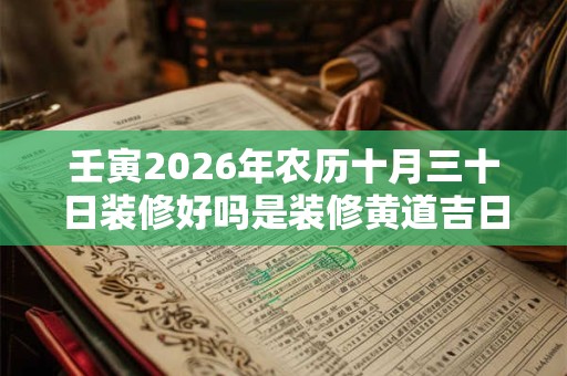 壬寅2026年农历十月三十日装修好吗是装修黄道吉日吗？