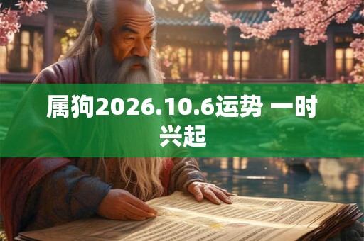 属狗2026.10.6运势 一时兴起