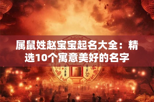 属鼠姓赵宝宝起名大全：精选10个寓意美好的名字