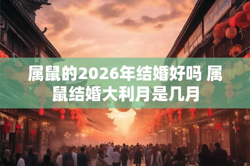 属鼠的2026年结婚好吗 属鼠结婚大利月是几月 属鼠的2026年结婚好吗 属鼠结婚大利月是几月