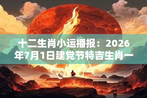 十二生肖小运播报:2026年7月1日建党节特吉生肖一览表 十二生肖小运播报:2026年7月1日建党节特吉生肖一览表