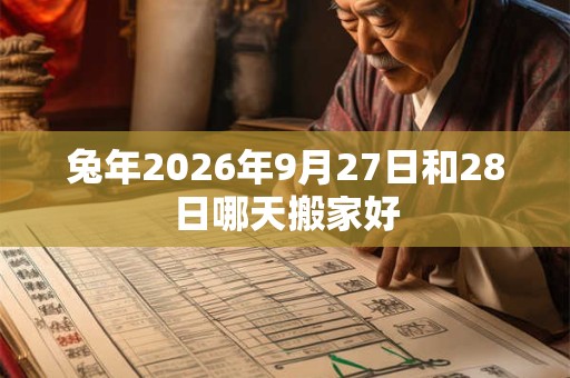 兔年2026年9月27日和28日哪天搬家好 兔年2026年9月27日和28日哪天搬家好