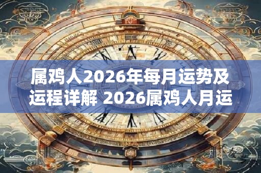属鸡人2026年每月运势及运程详解 2026属鸡人月运如何