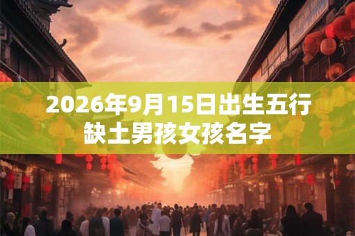 2026年9月15日出生五行缺土男孩女孩名字 2026年9月15日出生五行缺土男孩女孩名字