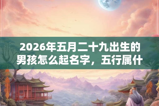 2026年五月二十九出生的男孩怎么起名字，五行属什么