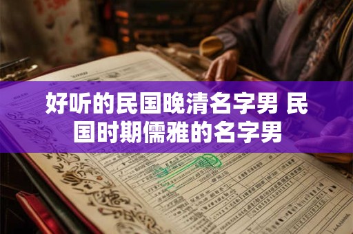 好听的民国晚清名字男 民国时期儒雅的名字男