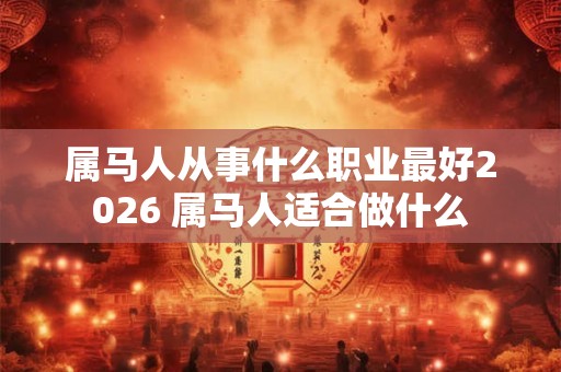属马人从事什么职业最好2026 属马人适合做什么