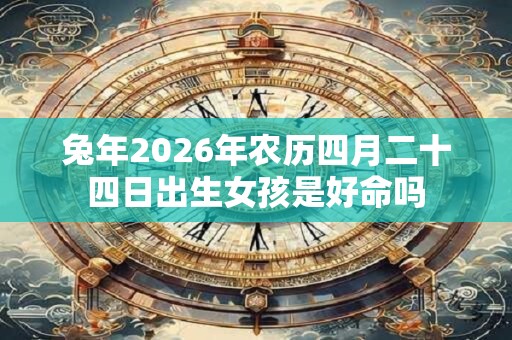 兔年2026年农历四月二十四日出生女孩是好命吗