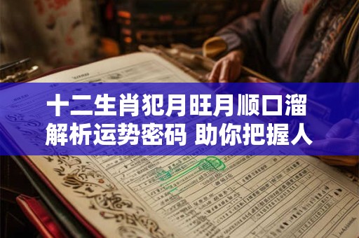 十二生肖犯月旺月顺口溜 解析运势密码 助你把握人生航向！