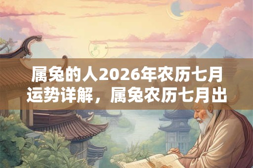 属兔的人2026年农历七月运势详解，属兔农历七月出生好吗？