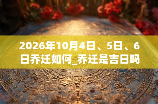 2026年10月4日、5日、6日乔迁如何_乔迁是吉日吗 2026年10月4日、5日、6日乔迁如何_乔迁是吉日吗