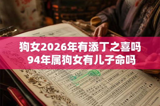 狗女2026年有添丁之喜吗 94年属狗女有儿子命吗