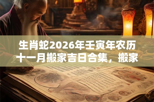 生肖蛇2026年壬寅年农历十一月搬家吉日合集,搬家入住前要准备什么? 生肖蛇2026年壬寅年农历十一月搬家吉日合集,搬家入住前要准备什么?
