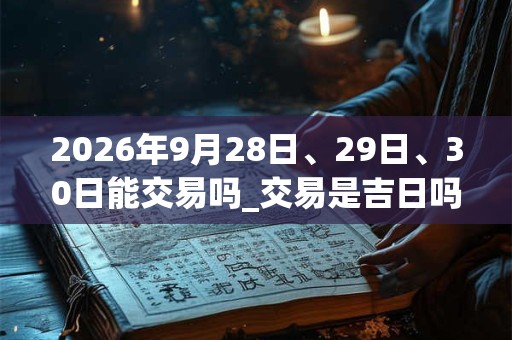 2026年9月28日、29日、30日能交易吗_交易是吉日吗