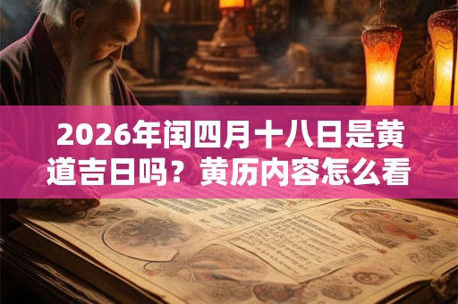 2026年闰四月十八日是黄道吉日吗?黄历内容怎么看? 2026年闰四月十八日是黄道吉日吗?黄历内容怎么看?