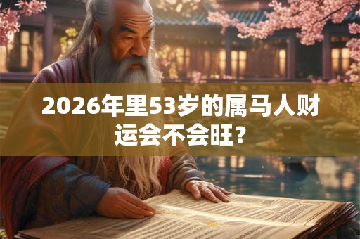 2026年里53岁的属马人财运会不会旺？