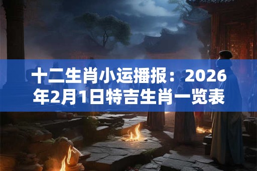 十二生肖小运播报:2026年2月1日特吉生肖一览表 十二生肖小运播报:2026年2月1日特吉生肖一览表