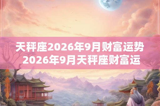 天秤座2026年9月财富运势 2026年9月天秤座财富运程详解 天秤座2026年9月财富运势 2026年9月天秤座财富运程详解