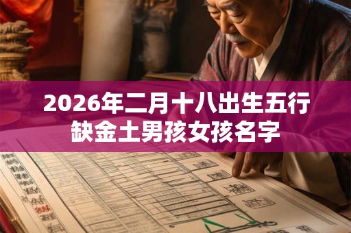2026年二月十八出生五行缺金土男孩女孩名字