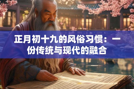 正月初十九的风俗习惯：一份传统与现代的融合