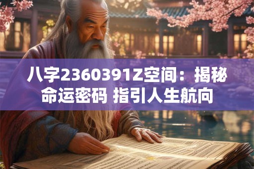 八字2360391Z空间：揭秘命运密码 指引人生航向