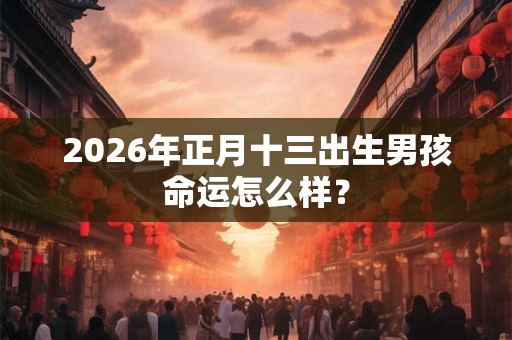 2026年正月十三出生男孩命运怎么样? 2026年正月十三出生男孩命运怎么样?