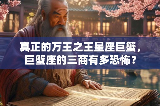 真正的万王之王星座巨蟹，巨蟹座的三商有多恐怖？