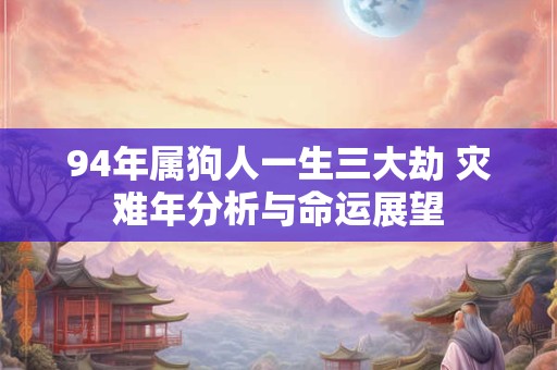 94年属狗人一生三大劫 灾难年分析与命运展望