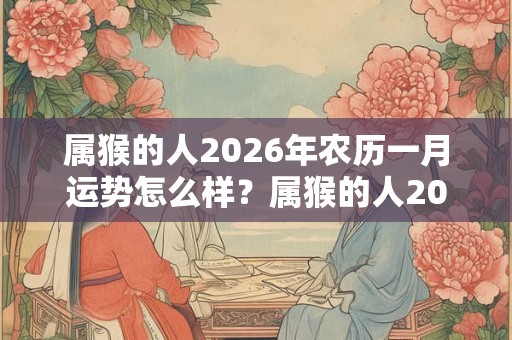 属猴的人2026年农历一月运势怎么样？属猴的人2026年多大了？