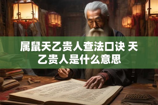 属鼠天乙贵人查法口诀 天乙贵人是什么意思