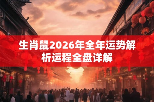 生肖鼠2026年全年运势解析运程全盘详解
