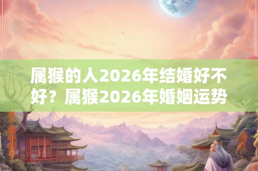 属猴的人2026年结婚好不好？属猴2026年婚姻运势如何？