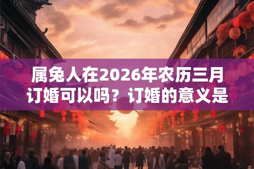 属兔人在2026年农历三月订婚可以吗？订婚的意义是什么？