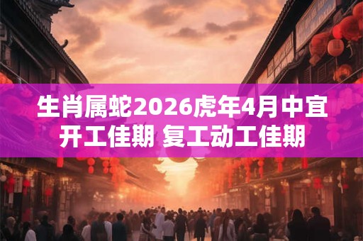 生肖属蛇2026虎年4月中宜开工佳期 复工动工佳期