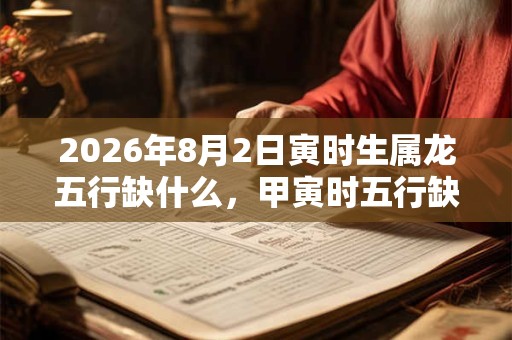 2026年8月2日寅时生属龙五行缺什么,甲寅时五行缺什么 2026年8月2日寅时生属龙五行缺什么,甲寅时五行缺什么
