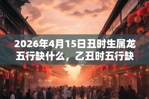 2026年4月15日丑时生属龙五行缺什么，乙丑时五行缺什么