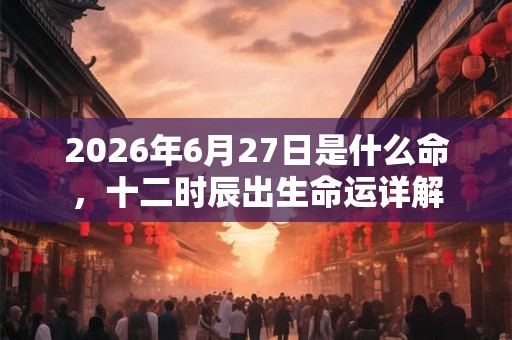 2026年6月27日是什么命，十二时辰出生命运详解