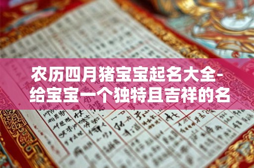 农历四月猪宝宝起名大全- 给宝宝一个独特且吉祥的名字
