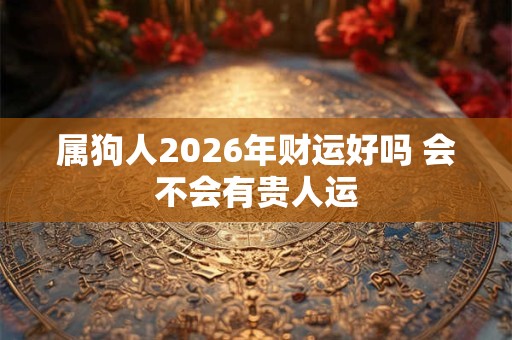 属狗人2026年财运好吗 会不会有贵人运